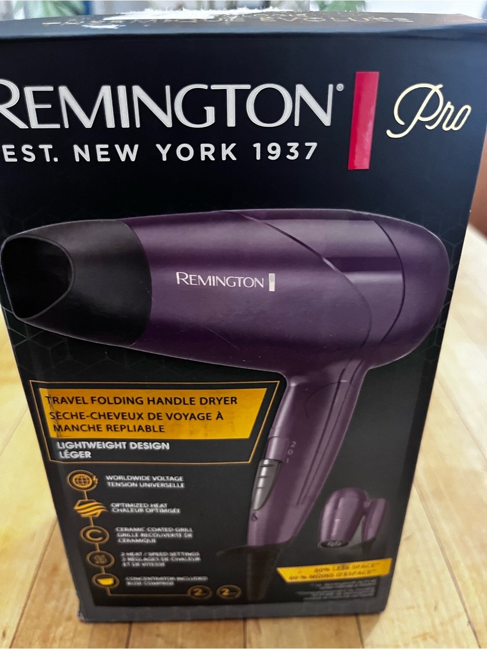 Remington Pro Travel Folding Handle Hair Dryer 1875W | Dual Voltage Ceramic